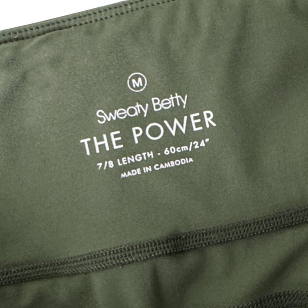 SWEATY BETTY POWER 7/8 WORKOUT LEGGINGS POCKETS GREEN GYM ATHLETE MED - Picture 7 of 7